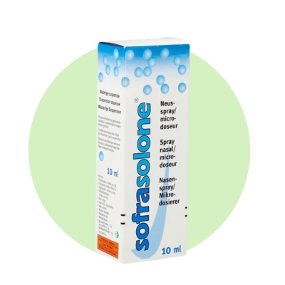 Sofrasolone neusspray voor verstopte neus, ontsteking van de slijmvliezen en sinusitis